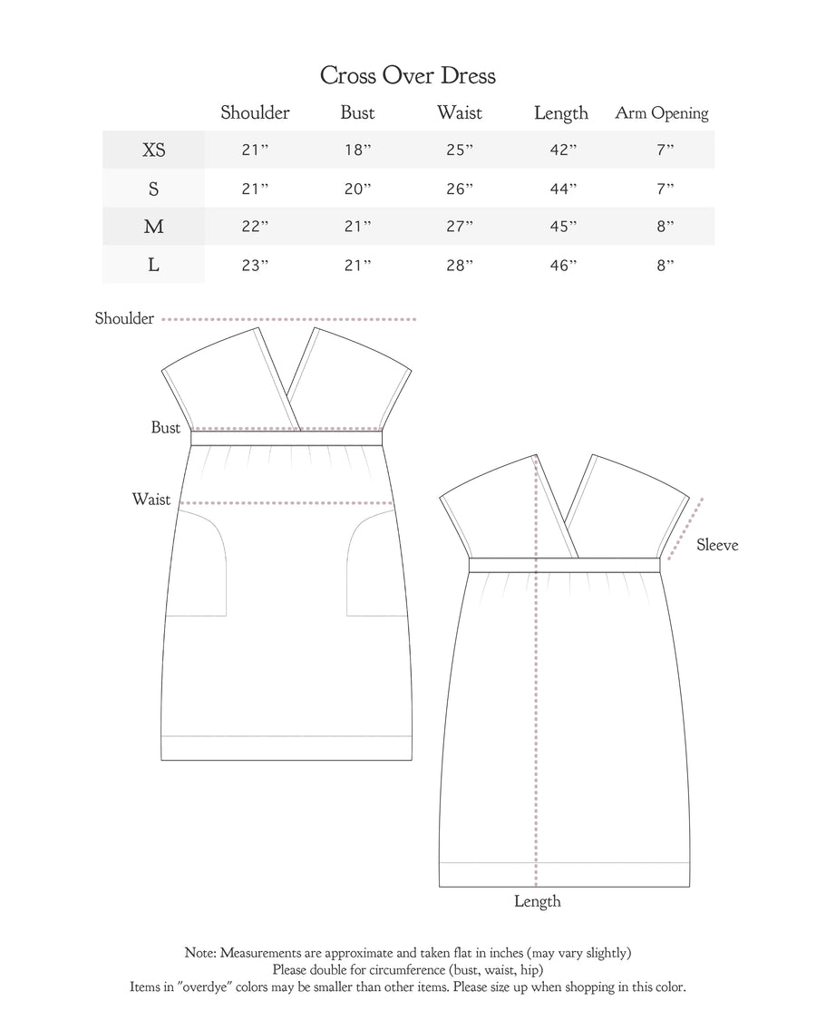 Size chart for Suki Dress